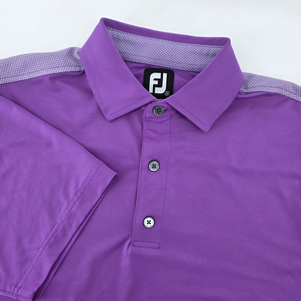 FootJoy Mens ProDry Golf Polo Shirt Purple Short Sleeve Performance Size S